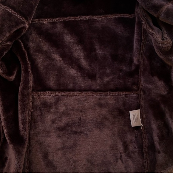 Wilsons Leather Brown Faux Shearling Coat Real Fox Fur Removable Collar Woman M - Picture 7 of 16